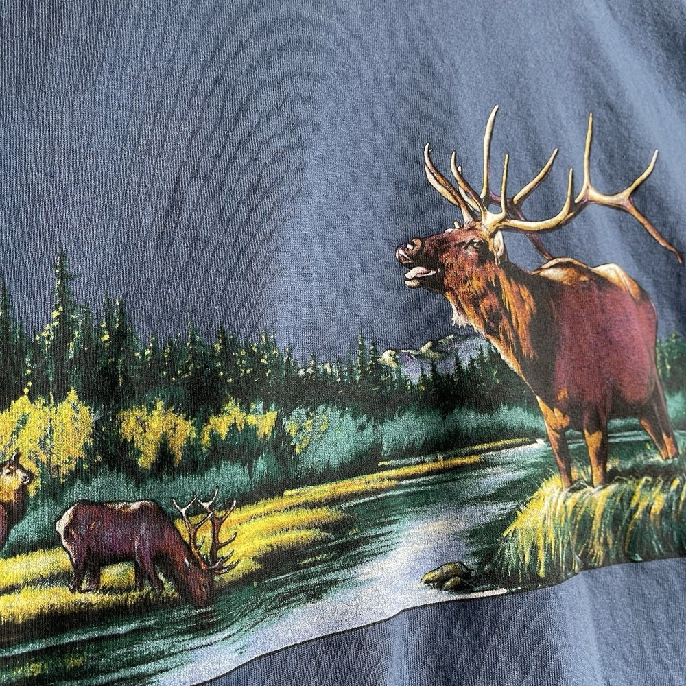 Vintage 1990s IC Habitat T Shirt Nature Tee Men's XL Blue Vtg 90s Casual AOP - Picture 7 of 11